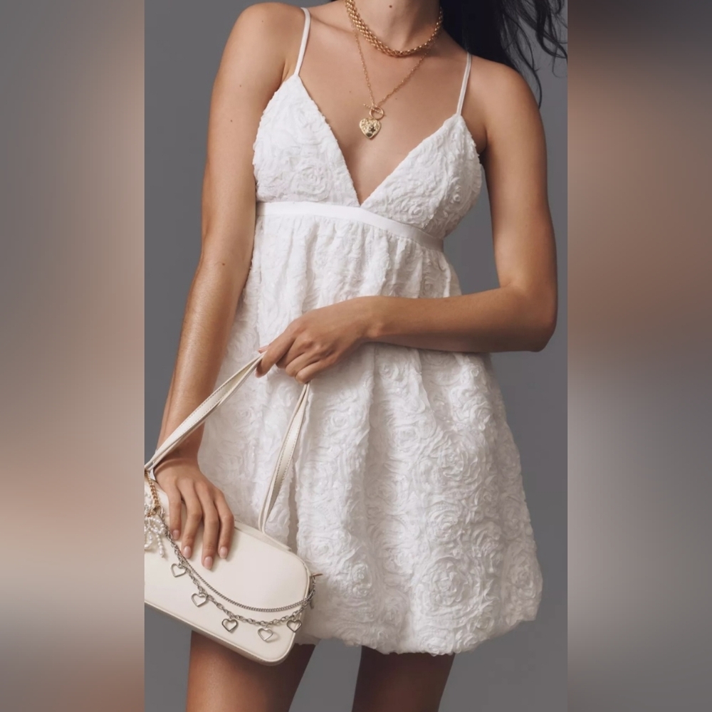 Anthropologie Endless Rose Sleeveless Sequin Bubble Mini Dress Size XS